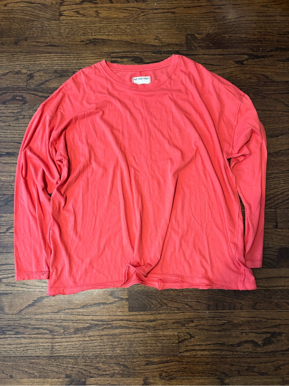 We The Free Oversized Longsleeve Coral Cotton Casual Coastal Basic Shirt